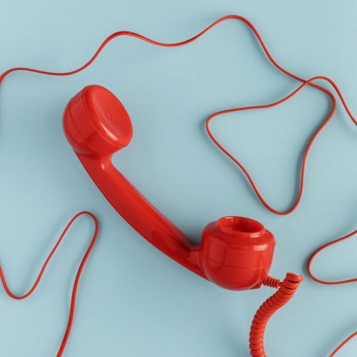 top-view-telephone-receiver